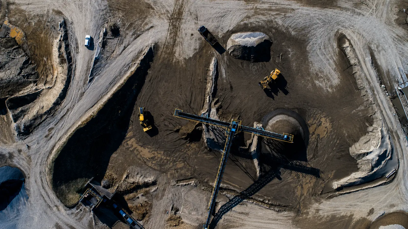 Vue aérienne d’un chantier de terrassement